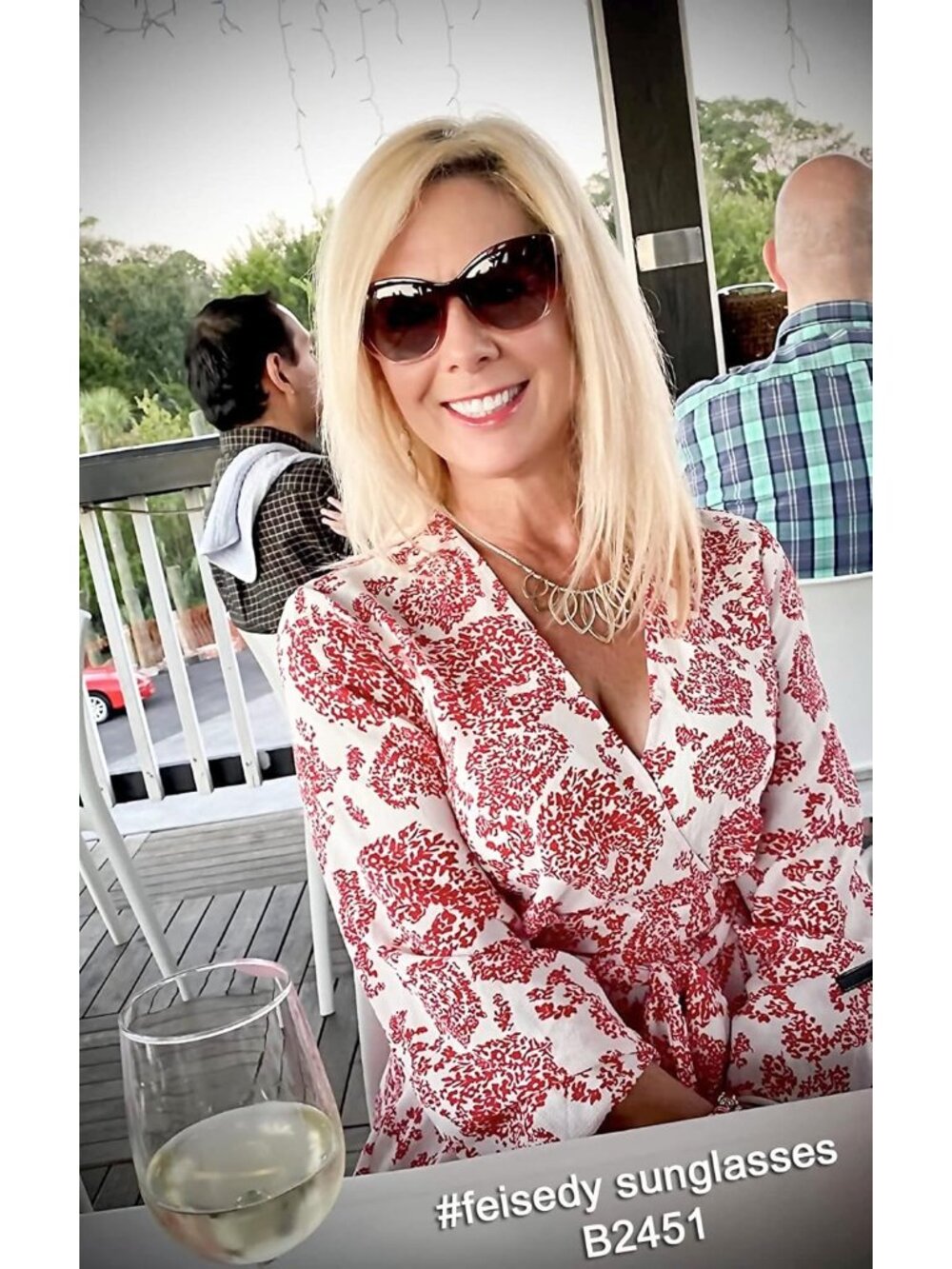 Women's Red Polarized Vintage Sunglasses American Square Jackie O Cat Eye - Picture 5 of 6